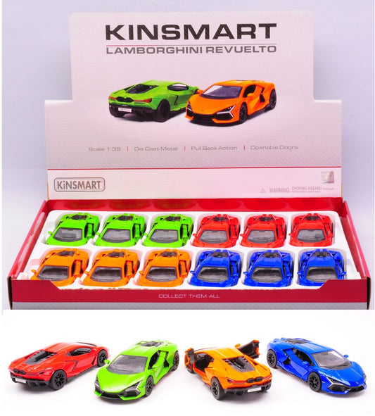 Kinsmart - LAMBORGHINI REVUELTO COL.ASS.1:38 cm 12 - Cod. KT18073