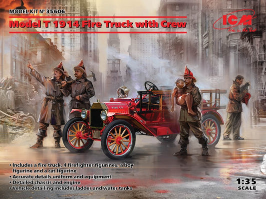 Icm - MODEL T 1914 FIRE TRUCK WITH CREW KIT 1:35 - Cod. ICM35606