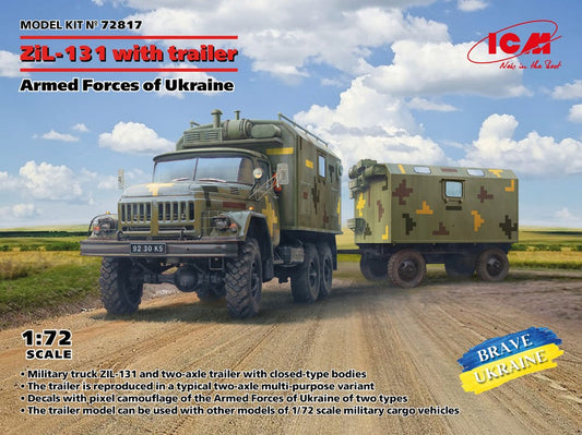Icm - ZIL-131 TRUCK WITH TRAILER ARMED FORCES OF UKRAINE KIT 1:72 - Cod. ICM72817