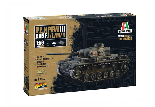 Italeri - Pz.Kpfw. III Ausf.J/L/M/N KIT 1:56 - Cod. IT25757