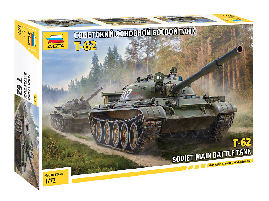 Zvezda - T-62 SOVIET MAIN BATTLE TANK KIT 1:72 - Cod. Z5077