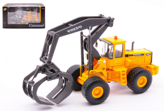 Cararama - SOLLEVATRONCHI VOLVO L180C TIMBER WHEEL LOADER 1:84 - Cod. CA810001
