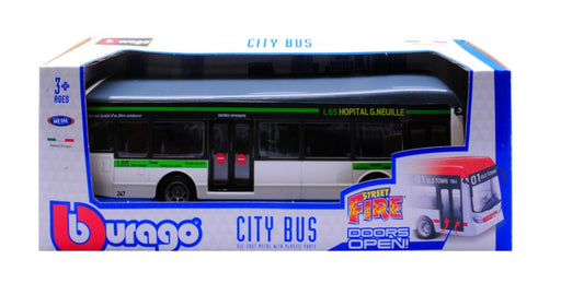 Burago - CITY BUS L65 HOSPITAL G.NEUVILLE cm 19 - Cod. BU32102GW