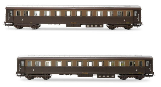 Rivarossi - FS 2 CARROZZE 1 2a CLASSE C/SCOMPART.RISTORO 1 2a CLASSE EP.III-IV 1:87 - Cod. HR4367
