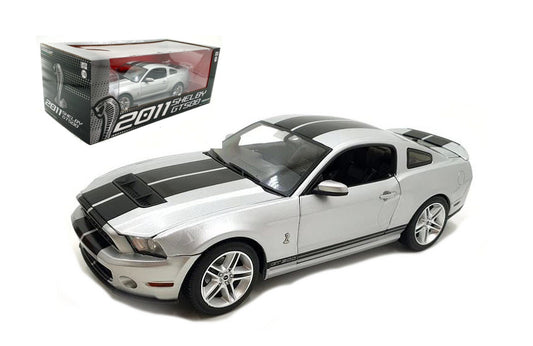 Greenlight - SHELBY GT500 2011 INGOT SILVER WITH BLACK STRIPES 1:18 - Cod. GREEN13673