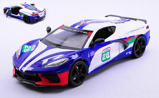 Motormax - CORVETTE C8 GT N.28 RACING 2020 WHITE/BLUE/RED 1:24 - Cod. MTM73794