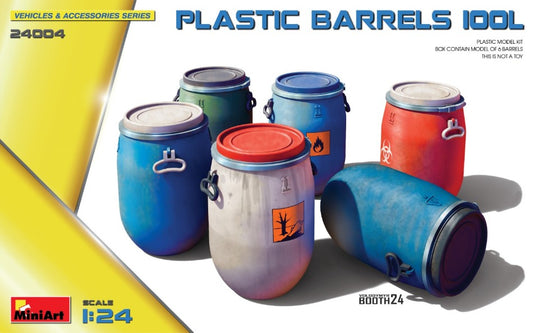 Miniart - PLASTIC BARRELS 100L KIT 1:24 - Cod. MIN24004