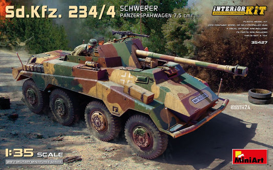 Miniart - SD.KFZ.234/4 SCHWERER PANZERSPAHWAGEN 7,5 cm KIT 1:35 - Cod. MIN35427