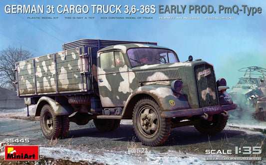 Miniart - GERMAN 3t CARGO TRUCK 3.6-36S EARLY PROD. KIT 1:35 - Cod. MIN35445