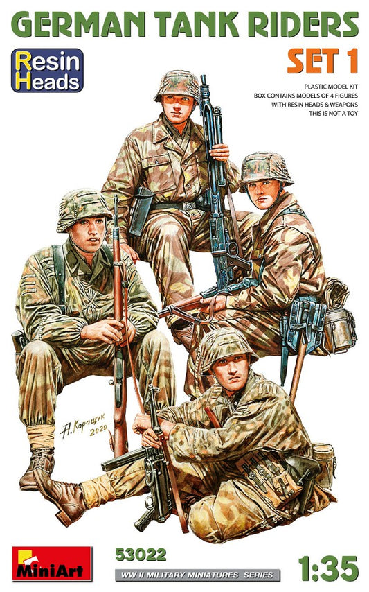 Miniart - GERMAN TANK RIDERS SET 1 RESIN HEADS KIT 1:35 - Cod. MIN53022