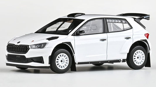 Abrex - SKODA FABIA IV RS RALLY 2 BASE 2022 WHITE DA TERRA 1:43 - Cod. AB607E2G