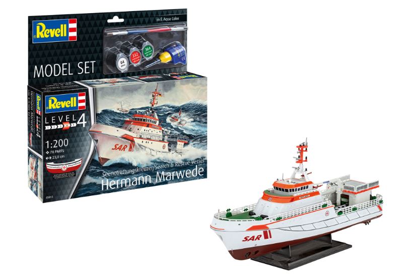 Revell - MODEL SET SEARCH & RESCUE VESSEL HERMANN MARVEDE KIT 1:200 - Cod. RV65812