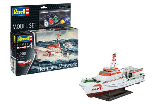 Revell - MODEL SET SEARCH & RESCUE VESSEL HERMANN MARVEDE KIT 1:200 - Cod. RV65812