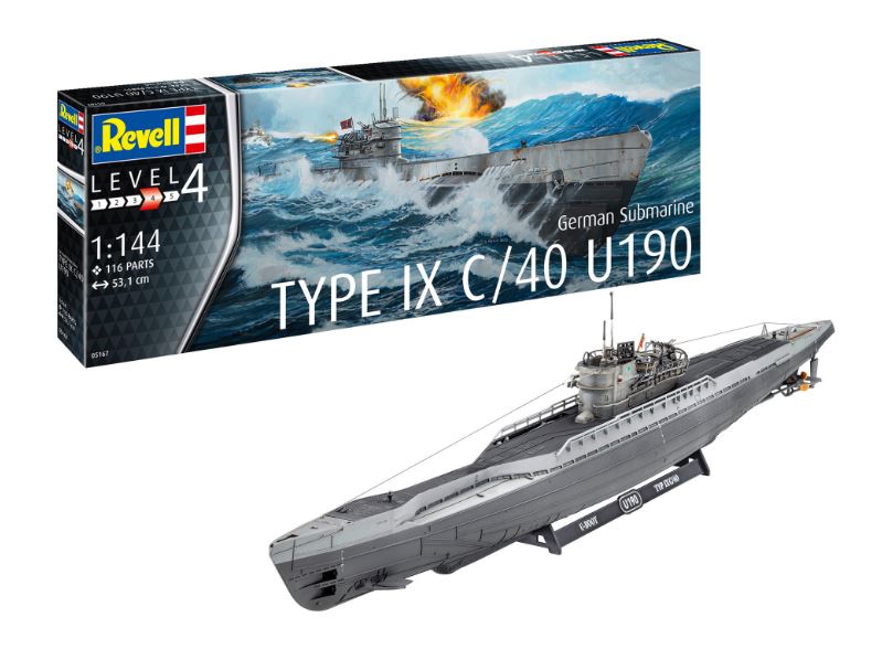 Revell - GERMAN SUBMARINE TYPE IX C/40 U190 KIT 1:144 - Cod. RV05167