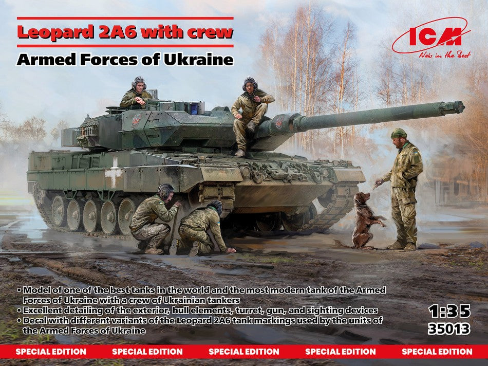 Icm - LEOPARD 2A6 OF THE ARMED FORCES OF UKRAINE W/CREW KIT 1:35 - Cod. ICM35013