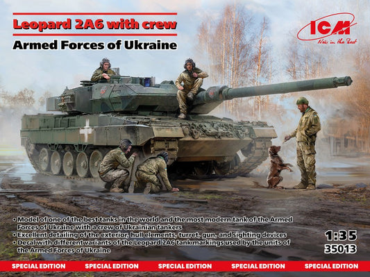 Icm - LEOPARD 2A6 OF THE ARMED FORCES OF UKRAINE W/CREW KIT 1:35 - Cod. ICM35013