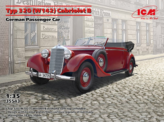Icm - MERCEDES TYP 320 W142 CABRIOLET B GERMAN PASSENGER CAR KIT 1:35 - Cod. ICM35543
