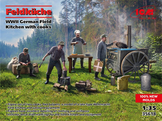 Icm - FELDKUCKE WWII GERMAN FIELD KITCHEN WITH COOKS KIT 1:35 - Cod. ICM35618