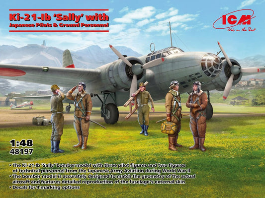 Icm - Ki-21-lb SALLY WITH JAPANESE PILOTS AND GROUND PERSONNEL KIT 1:48 - Cod. ICM48197