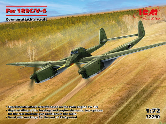 Icm - FW 189C/V-6 GERMAN ATTACK AIRCRAFT KIT 1:72 - Cod. ICM72290