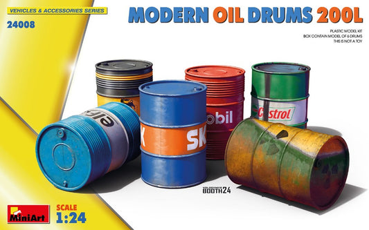 Miniart - MODERN OIL DRUMS 200L KIT 1:24 - Cod. MIN24008