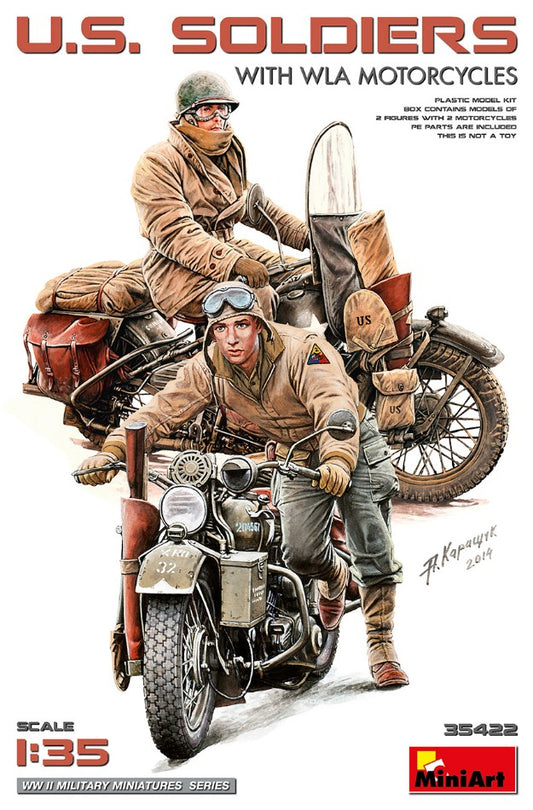 Miniart - U.S.SOLDIERS W/WLA MOTORCYCLES KIT 1:35 - Cod. MIN35422