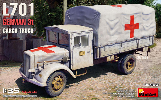 Miniart - L701 GERMAN 3t CARGO TRUCK RED CROSS KIT 1:35 - Cod. MIN35450