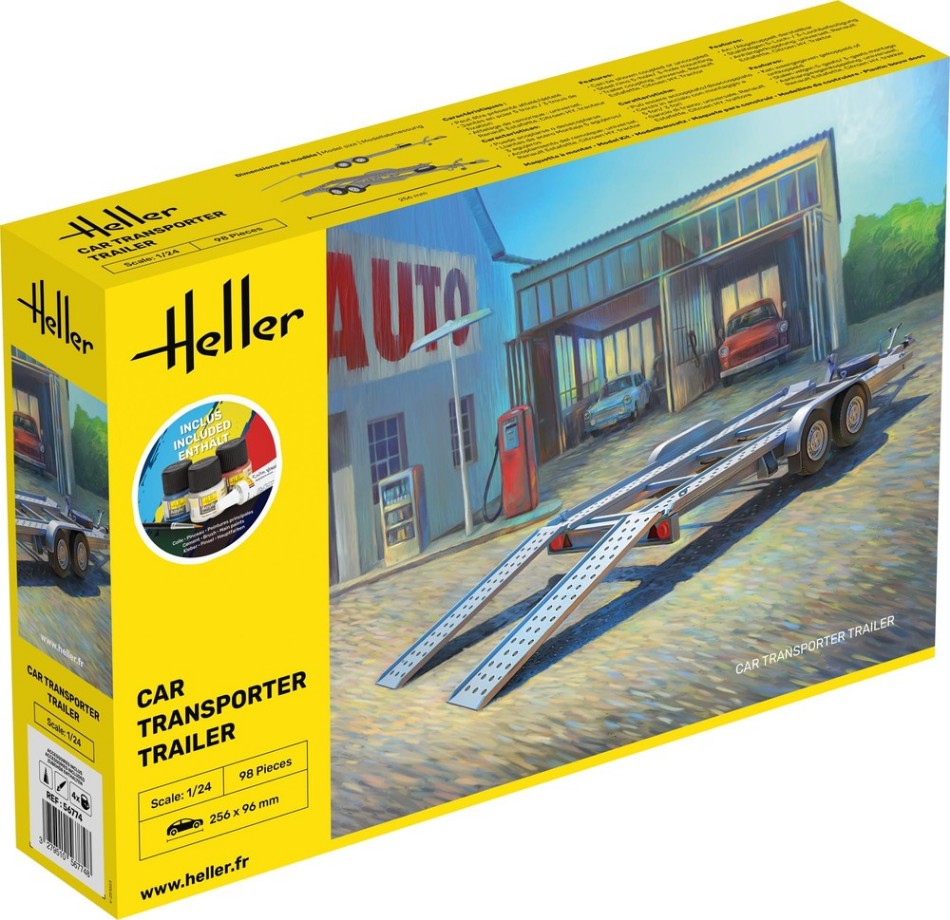Heller - TRAILER CAR TRANSPORTER KIT 1:24 - Cod. HL56774