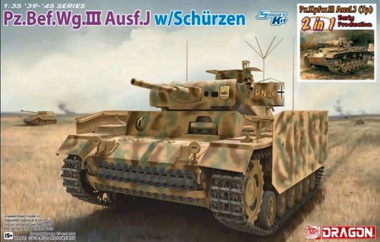Dragon - Pz.Bef.Wg.III Ausf.J.W/SCHURZEN KIT 1:35 - Cod. D6628