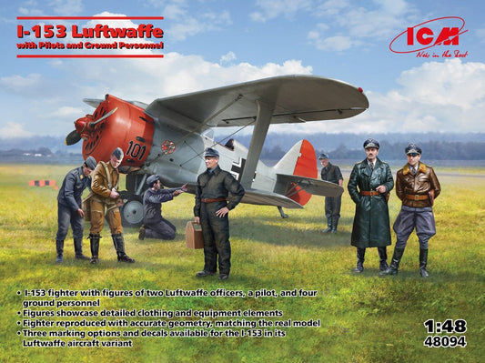 Icm - SOVIET I-153 WITH LUTWAFFE PILOTS AND GROUND PERSONNEL KIT 1:48 - Cod. ICM48094