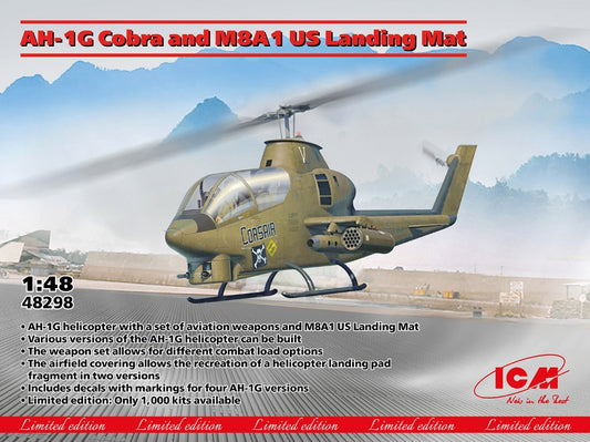 Icm - AH-1G COBRA AND M8A1 US LANDING MAT KIT 1:48 - Cod. ICM48298