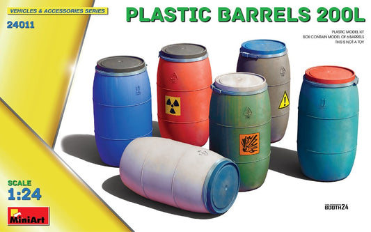 Miniart - PLASTIC BARRELS 200 lt KIT 1:24 - Cod. MIN24011