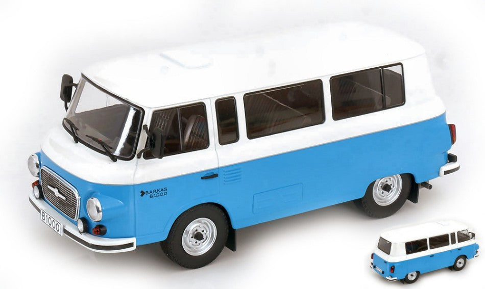 Modelcargroup - BARKAS B 1000 MINI BUS 1956 BLUE/WHITE 1:18 - Cod. MCG18007