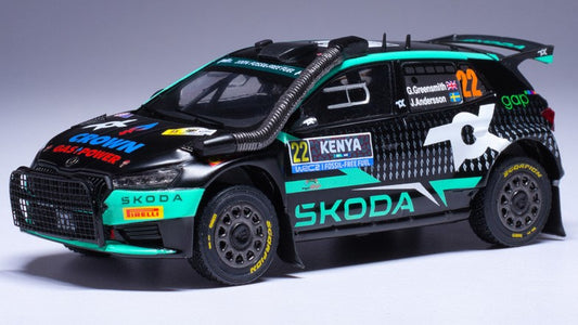 Ixo Model - SKODA FABIA RALLY2 N.22 SAFARI RALLY KENYA 2024 GREENSM.-ANDERS.1:43 - Cod. RAM940A