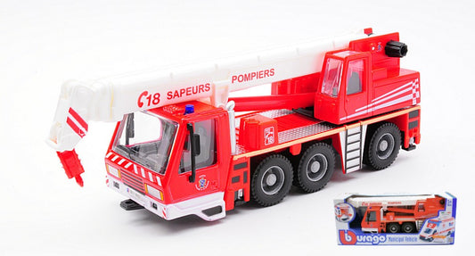 Burago - CAMION C/BRACCIO GRU SAPEURS POMPIERS EMERGENCY FIRE TRUCK 1:50 - Cod. BU32010