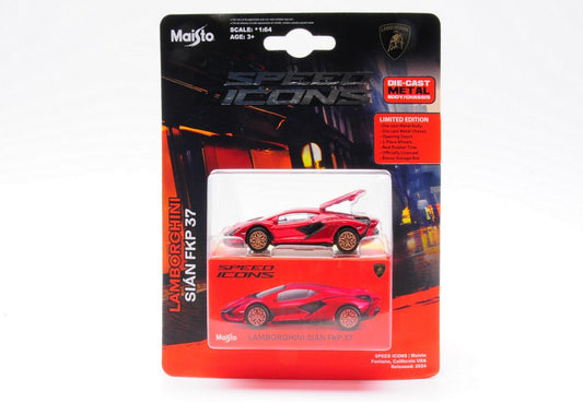 Maisto - SPEED ICONS LAMBORGHINI SIAN FKP 37 METALLIC RED 1:64 - Cod. MI15706R