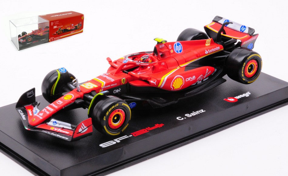 Burago - FERRARI SF-24 N.55 F1 2024 CARLOS SAINZ SIGNATURE 1:43 - Cod. BU36843S
