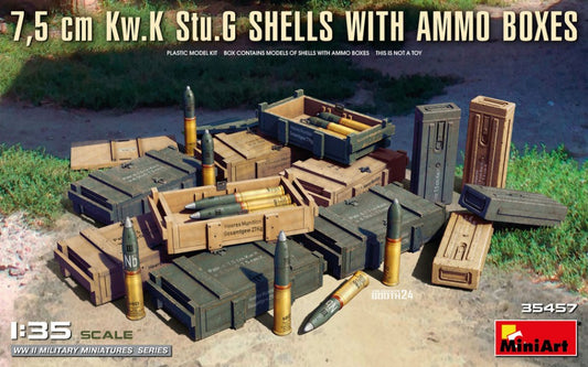 Miniart - 7,5 cm Kw.K Stu.G Shells with Ammo Boxes KIT 1:35 - Cod. MIN35457