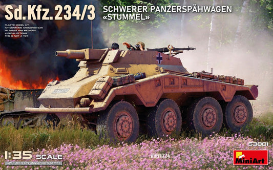 Miniart - SD.KFZ.234/3 SCHWERER PANZERSPAHWAGEN STUMMEL KIT 1:35 - Cod. MIN53001