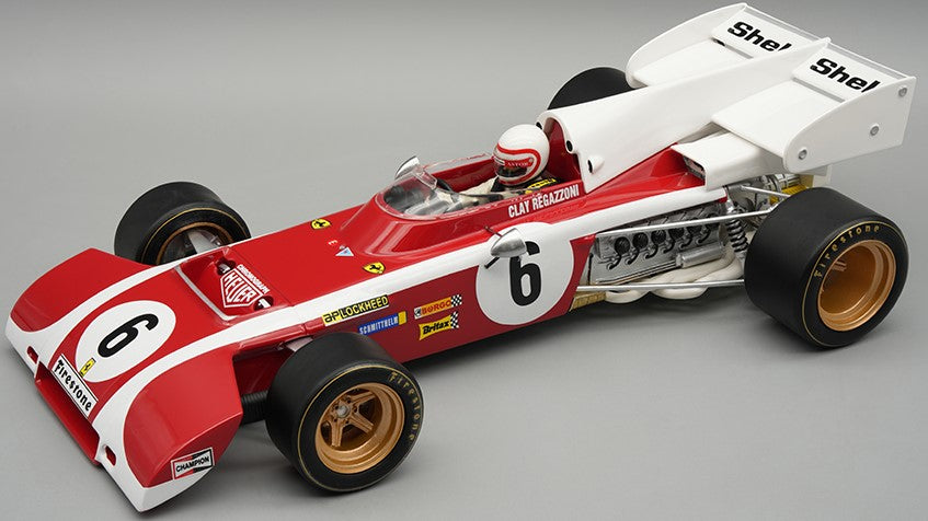 Tecnomodel - FERRARI 312 B2 SOUTH AFRICA GP 1972 C.REGAZZONI C/VETRINA E PILOTA 1:18 - Cod. TMD18321C