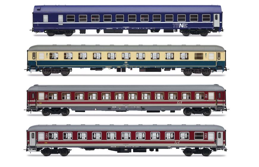 Rivarossi - FS DBNS 4-UNIT PACK 1 CARROZZE ITALIA-OLANDA EP.V 1:87 - Cod. HR4374