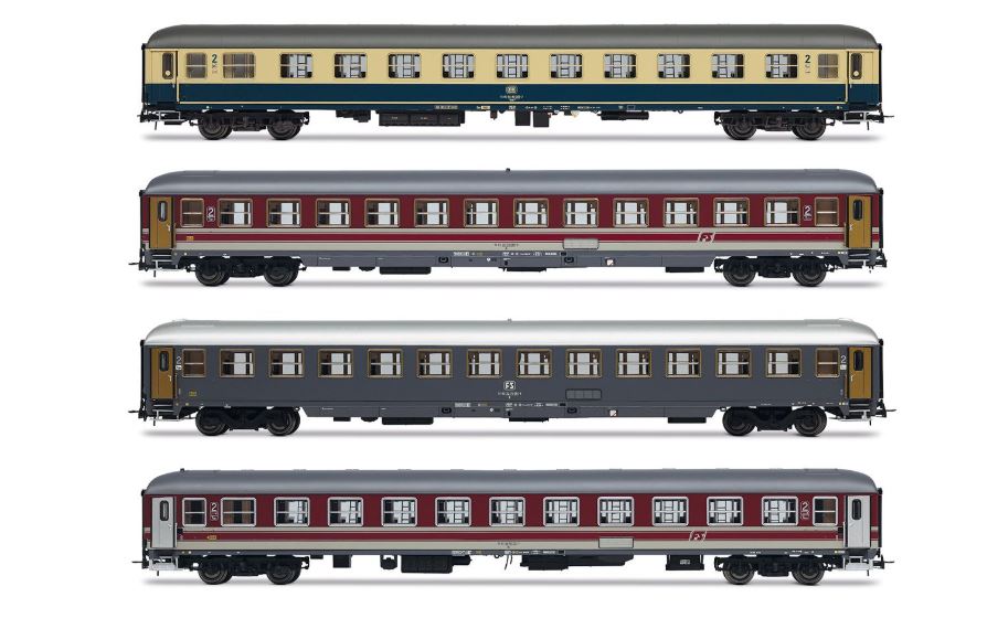 Rivarossi - FS DBNS 4-UNIT CARROZZE PACK 2 ITALIA-OLANDA EP.V 1:87 - Cod. HR4375