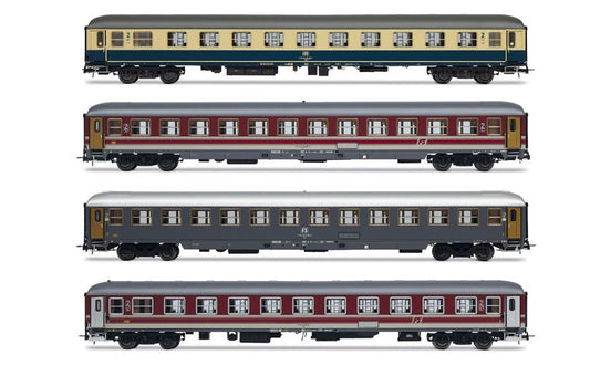 Rivarossi - FS DBNS 4-UNIT CARROZZE PACK 2 ITALIA-OLANDA EP.V 1:87 - Cod. HR4375