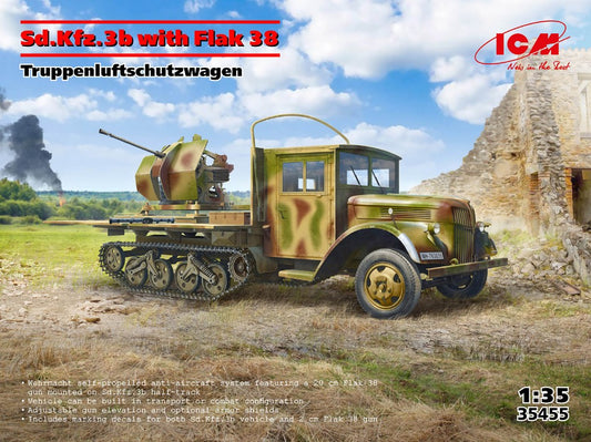 Icm - Sd.Kfz.3b WITH FLAK 38 AA GUN KIT 1:35 - Cod. ICM35455