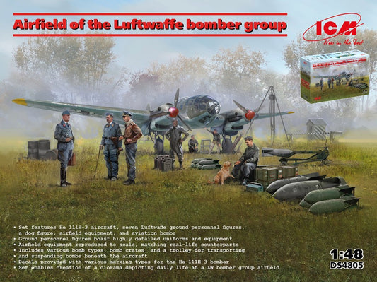 Icm - AIRFIELD OF THE LUFTWAFFE BOMBER GROUP KIT 1:48 - Cod. ICMDS4805