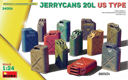 Miniart - JERRYCANS 20L US TYPE KIT 1:24 - Cod. MIN24006