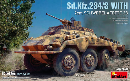 Miniart - Sd.Kfz.234/3 WITH 2cm SCHWEBELAFETTE 38 KIT 1:35 - Cod. MIN35431