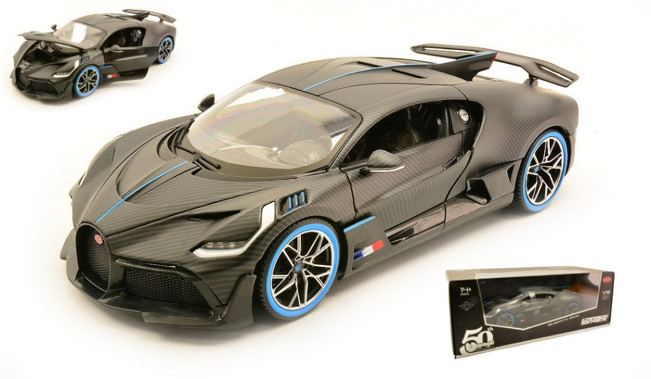 Burago - BUGATTI DIVO 2019 50th ANNIVERSARY CARBON 1:18 - Cod. BU11101