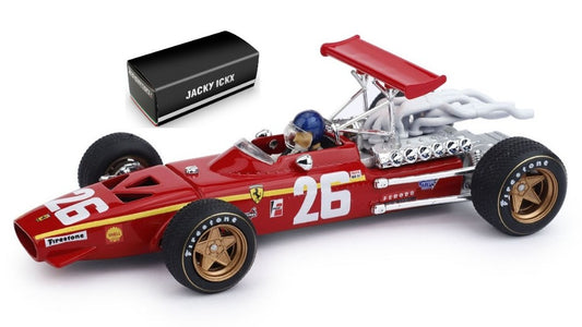Brumm - FERRARI 312 F 1 JACKY ICKX 1968 N.26 WINNER FRANCE GP + DRIVER 1:43 - Cod. BM0171CH