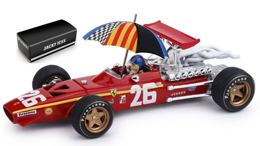 Brumm - FERRARI 312 F 1 J.ICKX 1968 N.26 WINNER FRANCE GP + DRIVER + UMBR.1:43 - Cod. BM0171CHU